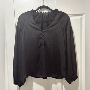 Express Black Button-Front Blouse